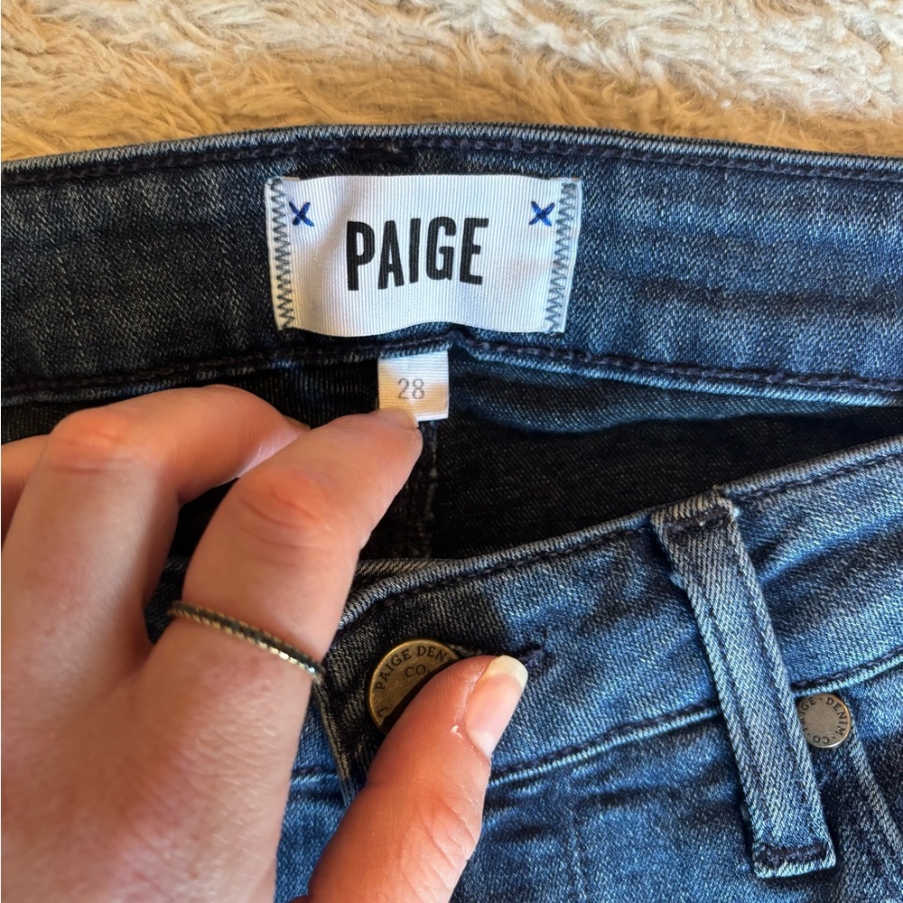 Paige Frayed Mid-Rise Jeans 28 - Picture 4 of 5